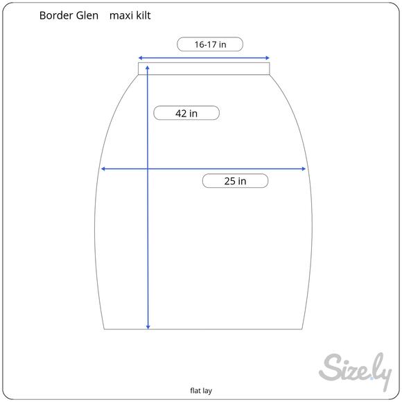 Vintage Border Glen Plaid Long Maxi Skirt Kilt Green White Wool Blend Made in UK - Picture 11 of 11